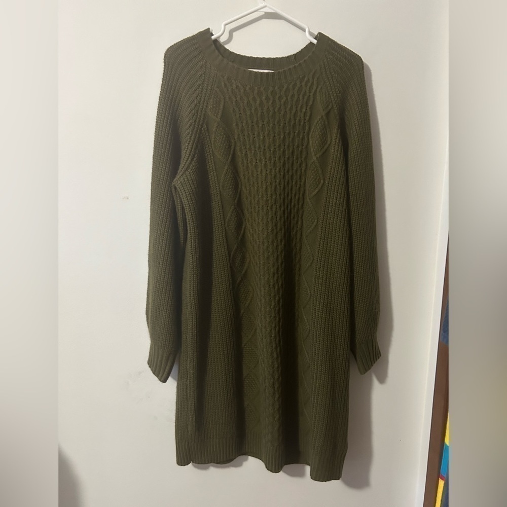 Joe Fresh Green Knit Sweater Dress